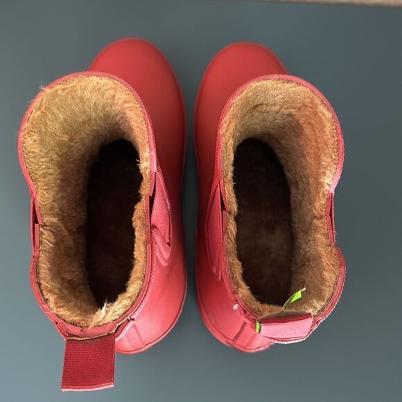 CHOOKA Chelsea Fur Lined Rain Boot Red *NEW* - Picture 5 of 8